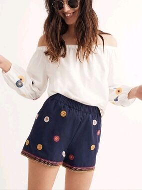 Madewell Embroidered Pull-On Shorts Size:Medium